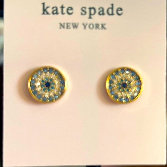 Kate Spade SET - Necklace & Earring blue & White Crystals set in 14KTSTS - Picture 7 of 12